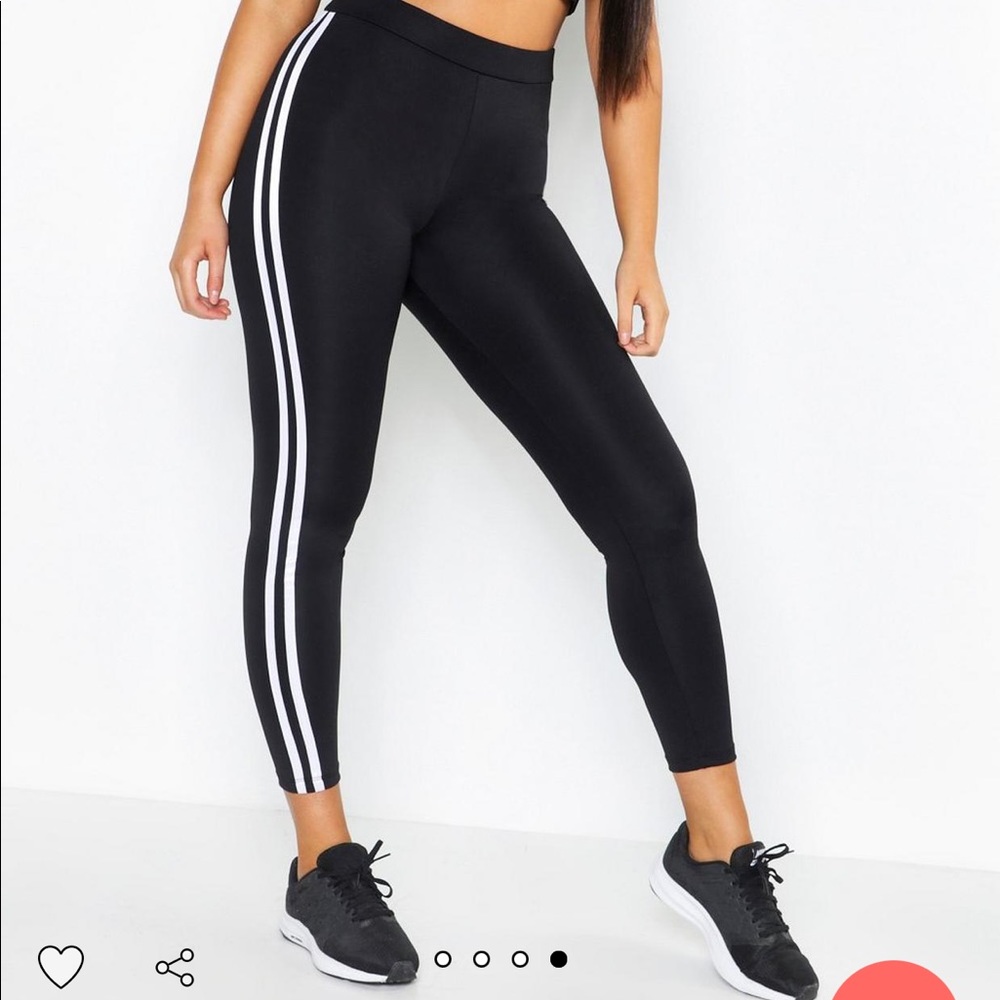 Boohoo Plus Fit Side Stripe Running Legging